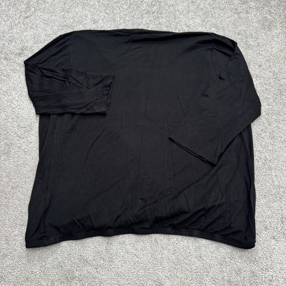 Claudia Richard Wrap Blouse W/ Inner Lining Womens Medium Black Animal Print Top - Picture 2 of 10